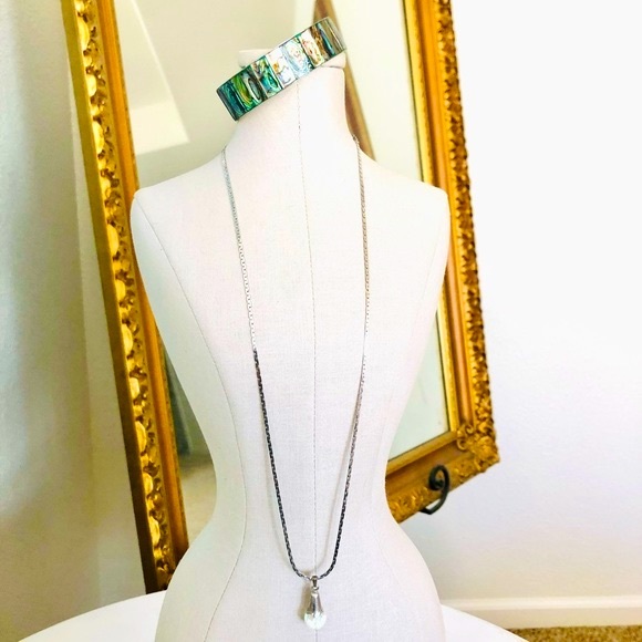 Vintage Abalone Bracelet & Glitter Globe Pendant Necklace - Picture 15 of 15